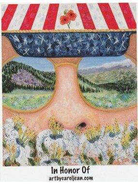In Honor Of Patriotic Mountain Print Carol Jean 4x5 Card Steamboat Springs Co